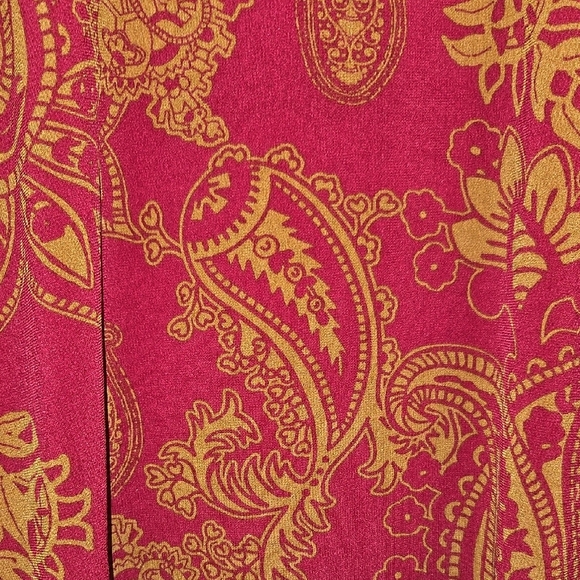 Red and Gold Open-Front Cardigan Sweater - Picture 4 of 5